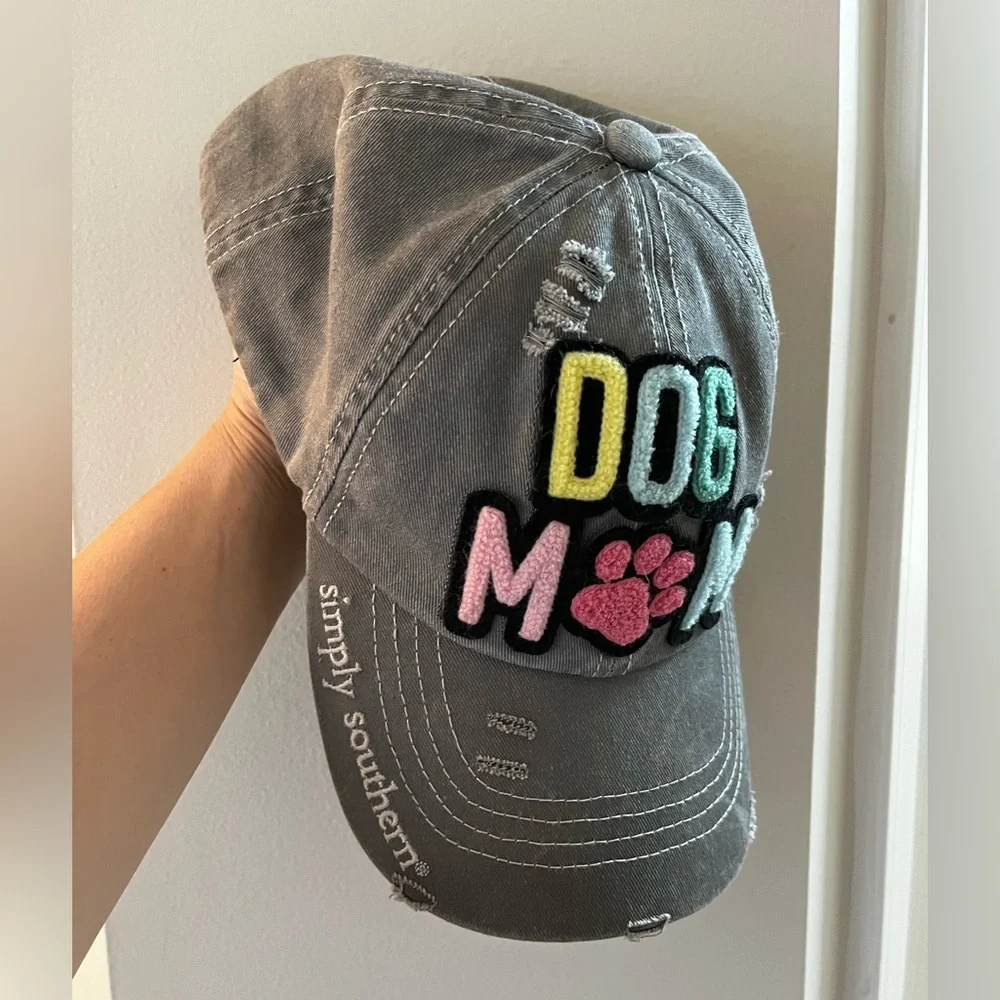 Simply Southern Gray distressed Dog Mom Hat